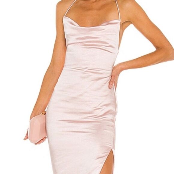 Superdown drape midi dress in blush - Picture 2 of 12